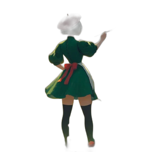 dress, staff, jacket, hat transparent PNG cut-out
