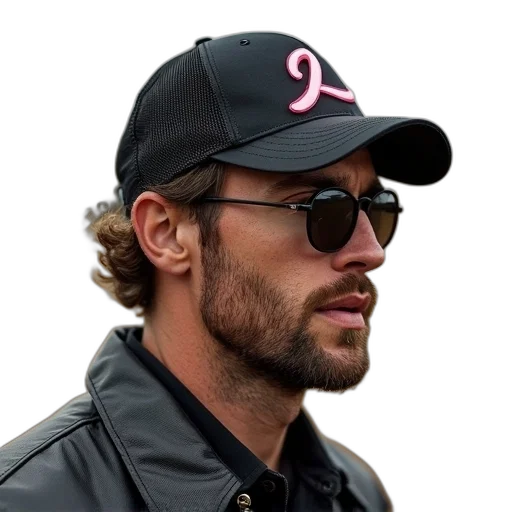 jacket, hat, hair, face transparent PNG cut-out