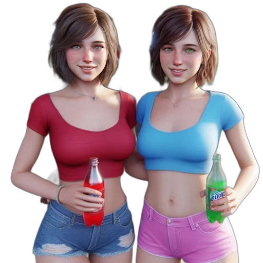 bottle, dress, jacket, 3d render transparent PNG cut-out