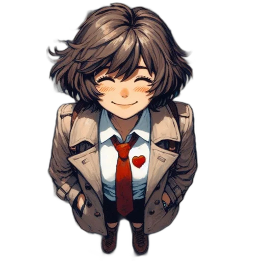 jacket, face, staff, weapon transparent PNG cut-out