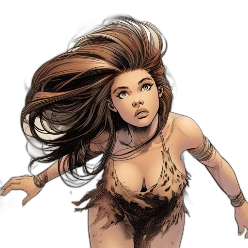 hair, comic book art, concept art, fantasy art transparent PNG cut-out