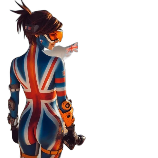 jacket, mask, staff, weapon transparent PNG cut-out