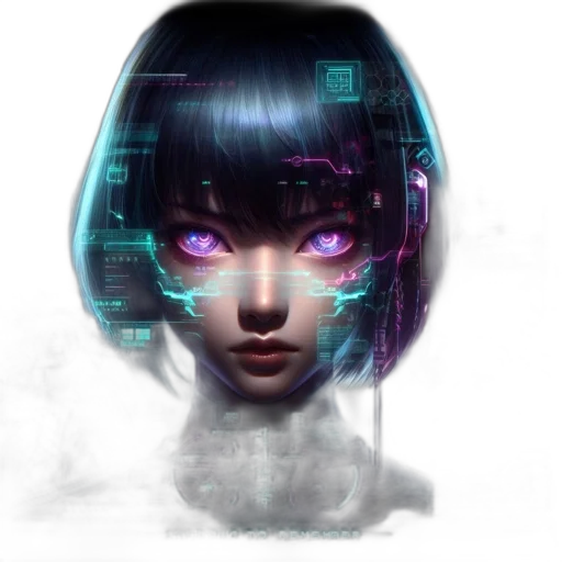 robot, face, mask, cyberpunk transparent PNG cut-out