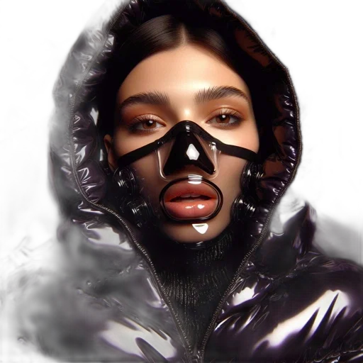 mask, face, jacket, photorealistic transparent PNG cut-out