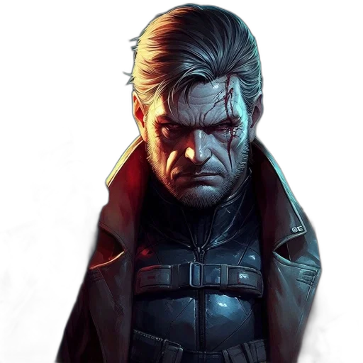 jacket, face, concept art, comic book art transparent PNG cut-out