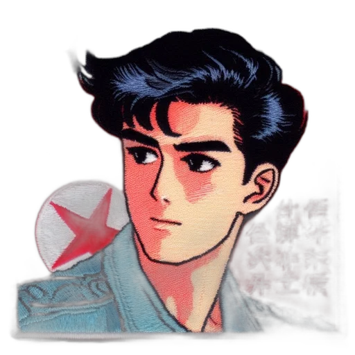 jacket, face, hair, comic book art transparent PNG cut-out