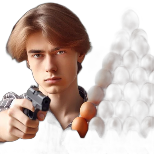 weapon, jacket, hair, robot transparent PNG cut-out