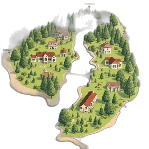 concept art, 3d render, forest, map transparent PNG cut-out
