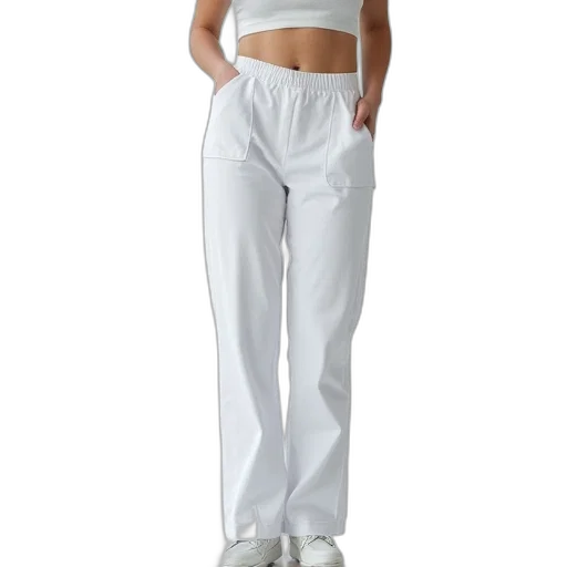 white, medical, uniform, pants transparent PNG cut-out