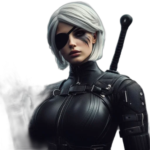 staff, face, weapon, jacket transparent PNG cut-out