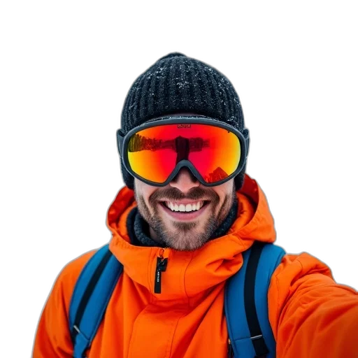 jacket, face, hat, mask transparent PNG cut-out