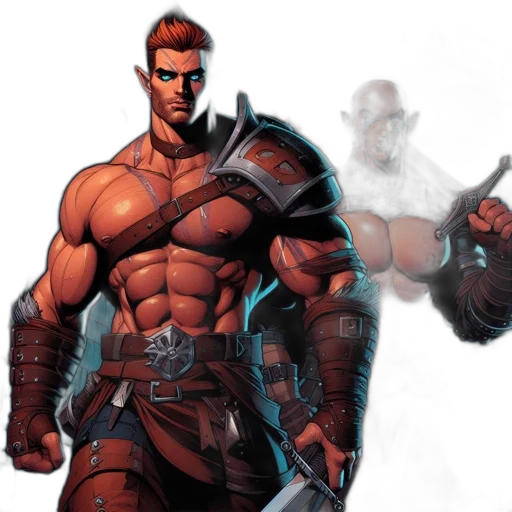 concept art, comic book art, fantasy art, two transparent PNG cut-out