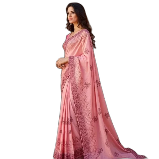 dress, pink, designer, printed transparent PNG cut-out