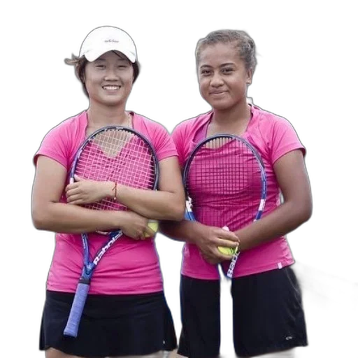 two, female, tennis, players transparent PNG cut-out