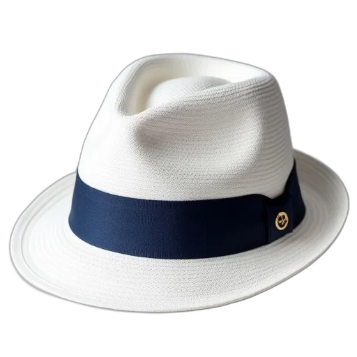 hat, white, navy, striped transparent PNG cut-out
