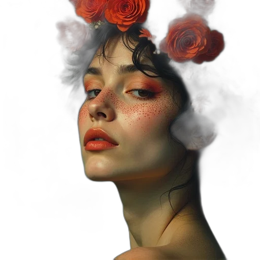 flower, face, crown, mask transparent PNG cut-out