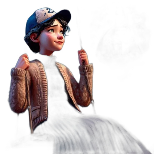 dress, hat, face, jacket transparent PNG cut-out