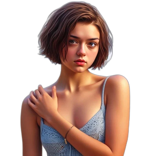 dress, face, hair, jacket transparent PNG cut-out