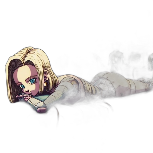 hair, staff, robot, weapon transparent PNG cut-out