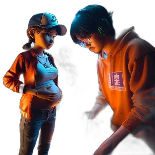 jacket, concept art, 3d render, cyberpunk transparent PNG cut-out