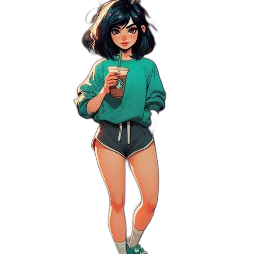 jacket, dress, staff, bottle transparent PNG cut-out