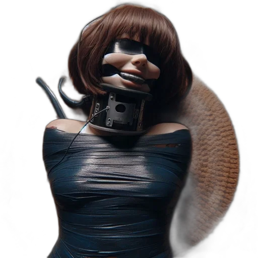 hair, robot, dress, creature transparent PNG cut-out