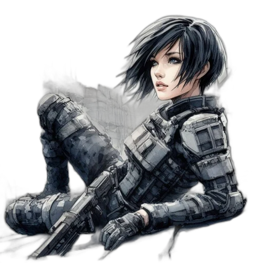 weapon, robot, sword, jacket transparent PNG cut-out