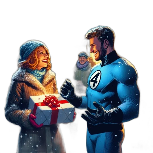 comic book art, concept art, snow, blue transparent PNG cut-out