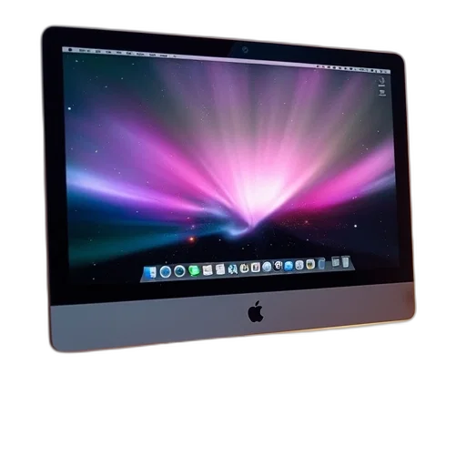 3d render, apple, imac, desktop transparent PNG cut-out