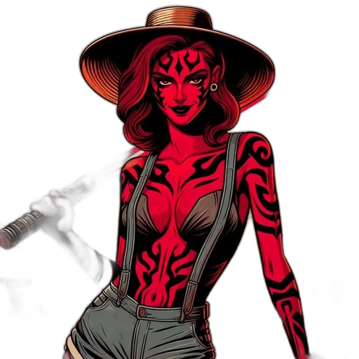 comic book art, concept art, cartoon, red transparent PNG cut-out