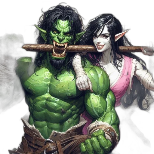 fantasy art, comic book art, concept art, photorealistic transparent PNG cut-out