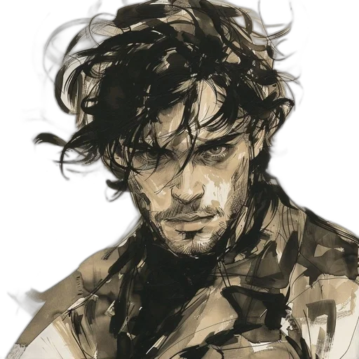 jacket, face, photorealistic, watercolor transparent PNG cut-out
