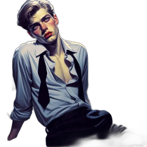 face, jacket, comic book art, photorealistic transparent PNG cut-out