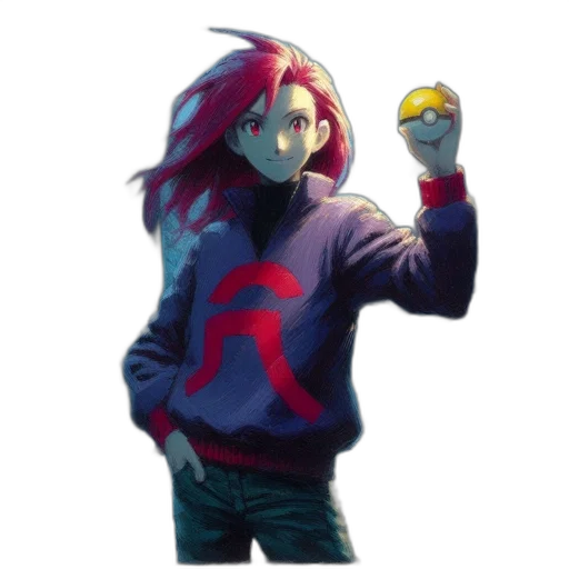 jacket, creature, staff, weapon transparent PNG cut-out