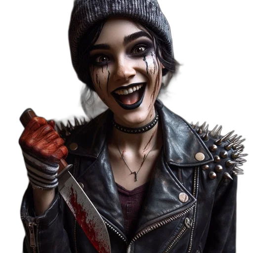 face, jacket, weapon, staff transparent PNG cut-out