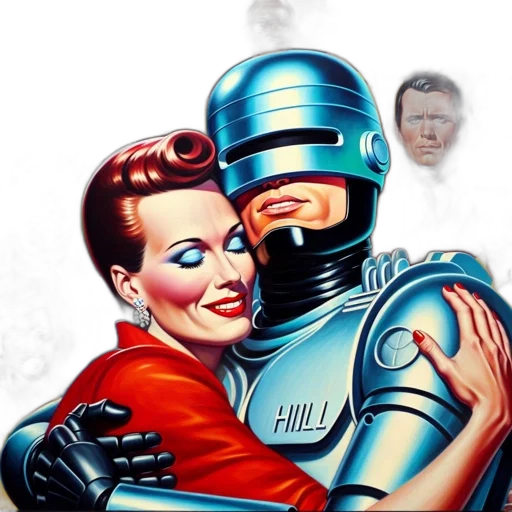 robot, comic book art, concept art, cartoon transparent PNG cut-out