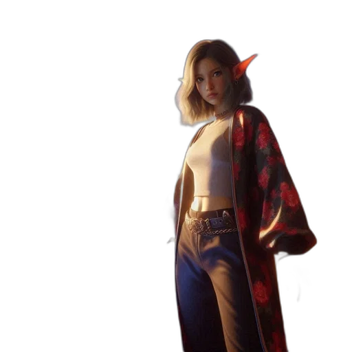 jacket, staff, sword, dragon transparent PNG cut-out