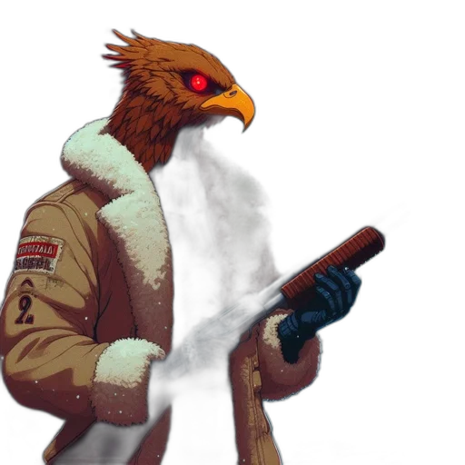 jacket, weapon, animal, staff transparent PNG cut-out