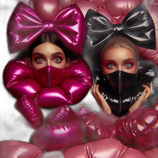 mask, two, women, wear transparent PNG cut-out