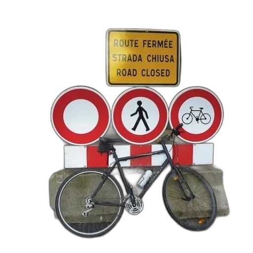 bicycle, parked, front, road transparent PNG cut-out