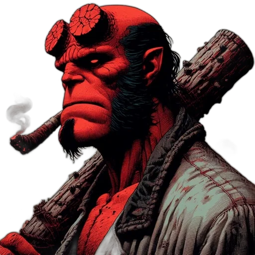 comic book art, concept art, red, illustrated transparent PNG cut-out