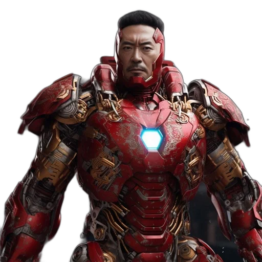 robot, concept art, 3d render, comic book art transparent PNG cut-out