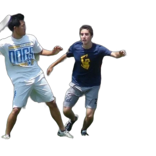 two, men, playing, frisbee transparent PNG cut-out