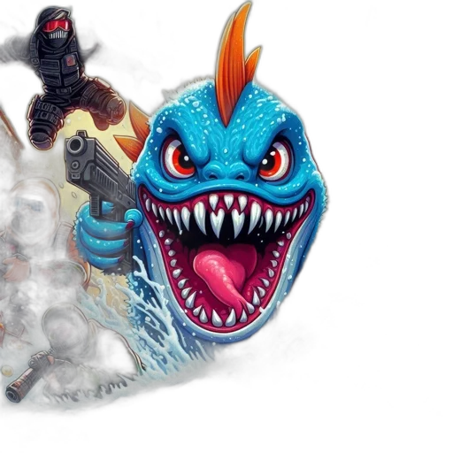 concept art, large, blue, monster transparent PNG cut-out
