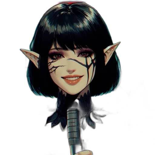 staff, weapon, face, fantasy art transparent PNG cut-out