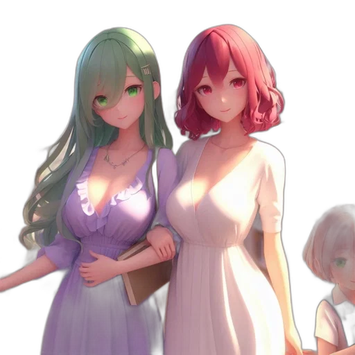 dress, concept art, anime, 3d render transparent PNG cut-out