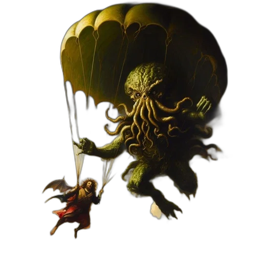 dragon, creature, umbrella, concept art transparent PNG cut-out