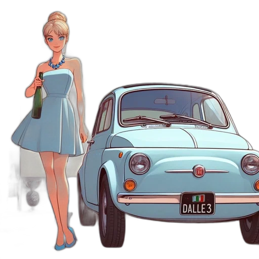 car, dress, concept art, 3d render transparent PNG cut-out