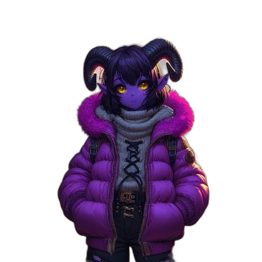 jacket, staff, creature, animal transparent PNG cut-out
