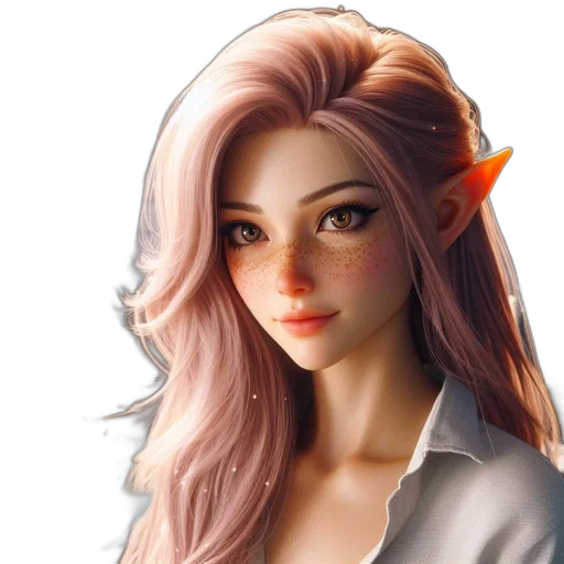 face, staff, fantasy art, 3d render transparent PNG cut-out